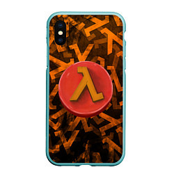 Чехол iPhone XS Max матовый ЛОГО КНОПКА HALF-LIFE Z, цвет: 3D-мятный