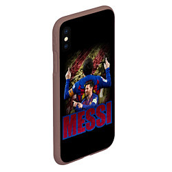 Чехол iPhone XS Max матовый МЕССИ MESSI, цвет: 3D-коричневый — фото 2