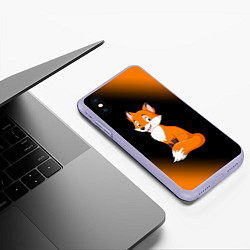 Чехол iPhone XS Max матовый Лисичка - Градиент, цвет: 3D-светло-сиреневый — фото 2