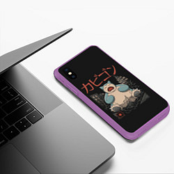 Чехол iPhone XS Max матовый Монстр Снорлакс, цвет: 3D-фиолетовый — фото 2