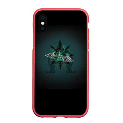 Чехол iPhone XS Max матовый Hydra dominatus, цвет: 3D-красный