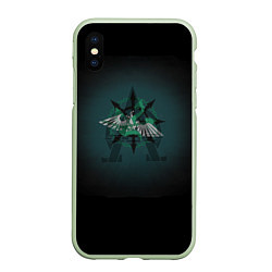 Чехол iPhone XS Max матовый Hydra dominatus, цвет: 3D-салатовый