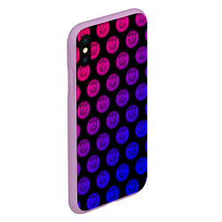 Чехол iPhone XS Max матовый ПСЖ Неон, цвет: 3D-сиреневый — фото 2