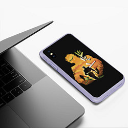 Чехол iPhone XS Max матовый Дио Брандо, цвет: 3D-светло-сиреневый — фото 2