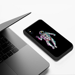Чехол iPhone XS Max матовый Космонавт, цвет: 3D-черный — фото 2
