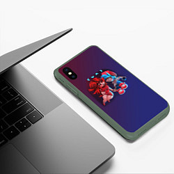 Чехол iPhone XS Max матовый Boyfriend and Girlfriend FNF, цвет: 3D-темно-зеленый — фото 2