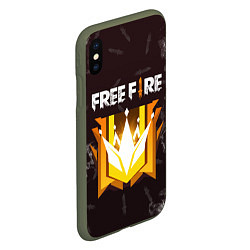 Чехол iPhone XS Max матовый Free Fire Фри фаер, цвет: 3D-темно-зеленый — фото 2