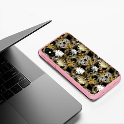 Чехол iPhone XS Max матовый Листва, кружева и золото, цвет: 3D-баблгам — фото 2