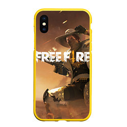 Чехол iPhone XS Max матовый FREE FIRE, цвет: 3D-желтый