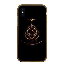 Чехол iPhone XS Max матовый Elden Ring, цвет: 3D-коричневый