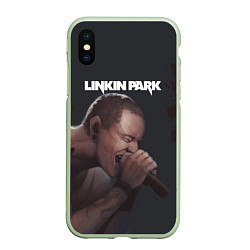 Чехол iPhone XS Max матовый LINKIN PARK ЛИНКИН ПАРК Z, цвет: 3D-салатовый