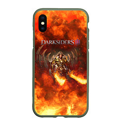 Чехол iPhone XS Max матовый Darksiders 3 Гнев Войны 3 Z, цвет: 3D-темно-зеленый