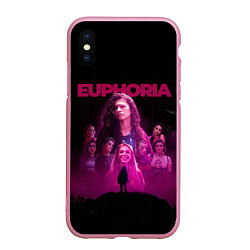 Чехол iPhone XS Max матовый Euphoria team, цвет: 3D-розовый