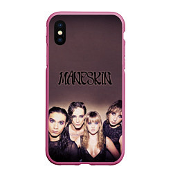 Чехол iPhone XS Max матовый Maneskin, цвет: 3D-малиновый