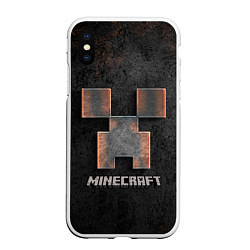 Чехол iPhone XS Max матовый MINECRAFT TEXTURE IRON, цвет: 3D-белый