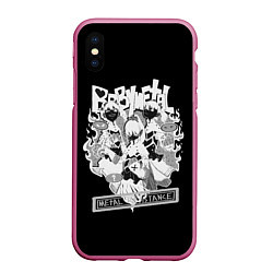 Чехол iPhone XS Max матовый Baby Metal Negative, цвет: 3D-малиновый