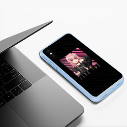 Чехол iPhone XS Max матовый Zero Two в квадрате, цвет: 3D-голубой — фото 2