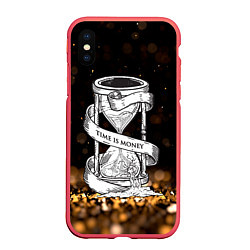 Чехол iPhone XS Max матовый Время - деньги, цвет: 3D-красный