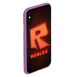 Чехол iPhone XS Max матовый ROBLOX NEON RED, цвет: 3D-фиолетовый — фото 2