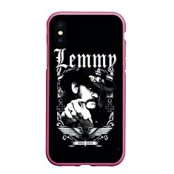 Чехол iPhone XS Max матовый RIP Lemmy, цвет: 3D-малиновый