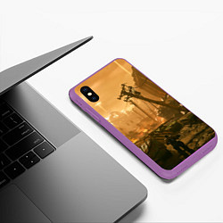 Чехол iPhone XS Max матовый GEARS OF WAR ШЕСТЕРЕНКИ Z, цвет: 3D-фиолетовый — фото 2