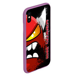 Чехол iPhone XS Max матовый Geometry Dash Angry, цвет: 3D-фиолетовый — фото 2