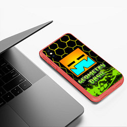 Чехол iPhone XS Max матовый Geometry Dash Классика, цвет: 3D-красный — фото 2