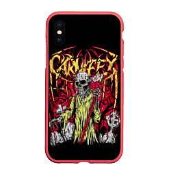 Чехол iPhone XS Max матовый Carnifex, цвет: 3D-красный
