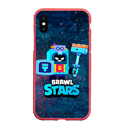 Чехол iPhone XS Max матовый ЭШ Ash Brawl Stars, цвет: 3D-красный