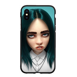 Чехол iPhone XS Max матовый Billie Eilish: 3D, цвет: 3D-черный