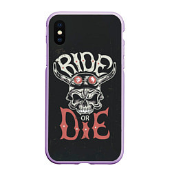 Чехол iPhone XS Max матовый Ride or die, цвет: 3D-сиреневый