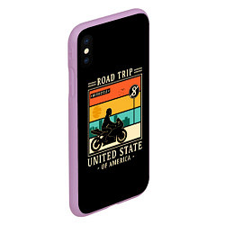Чехол iPhone XS Max матовый Дорожное приключение, цвет: 3D-сиреневый — фото 2
