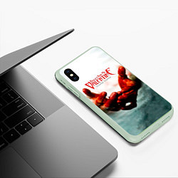 Чехол iPhone XS Max матовый Temper Temper - Bullet For My Valentine, цвет: 3D-салатовый — фото 2