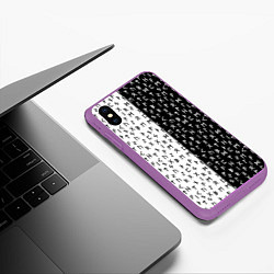 Чехол iPhone XS Max матовый Руны, цвет: 3D-фиолетовый — фото 2