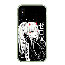 Чехол iPhone XS Max матовый Zero Two, Darling in the Franx, цвет: 3D-салатовый