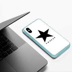 Чехол iPhone XS Max матовый Blackstar - David Bowie, цвет: 3D-мятный — фото 2