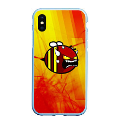 Чехол iPhone XS Max матовый Geometry Dash: Red Demon, цвет: 3D-голубой