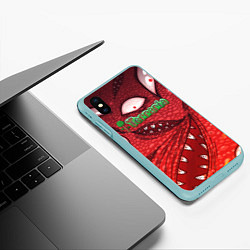 Чехол iPhone XS Max матовый Terraria Wall of Flesh, цвет: 3D-мятный — фото 2