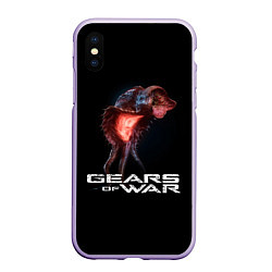 Чехол iPhone XS Max матовый GEARS OF WAR ШЕСТЕРЕНКИ Z, цвет: 3D-светло-сиреневый