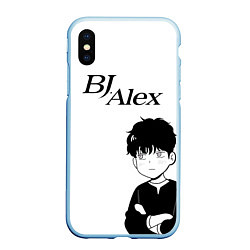 Чехол iPhone XS Max матовый BJ Alex чиби, цвет: 3D-голубой