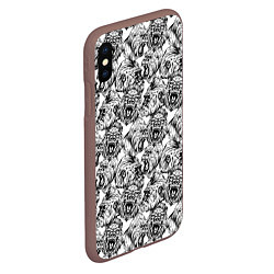Чехол iPhone XS Max матовый Злые Гориллы - Паттерн, цвет: 3D-коричневый — фото 2