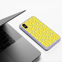 Чехол iPhone XS Max матовый Pineapple Pattern, цвет: 3D-светло-сиреневый — фото 2