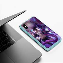 Чехол iPhone XS Max матовый LEAGUE OF LEGENDS AKALI ЛИГА ЛЕГЕНД АКАЛИ, цвет: 3D-мятный — фото 2