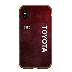 Чехол iPhone XS Max матовый TOYOTA RED GRUNGE, цвет: 3D-коричневый
