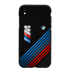 Чехол iPhone XS Max матовый BMW STRIPE, цвет: 3D-черный