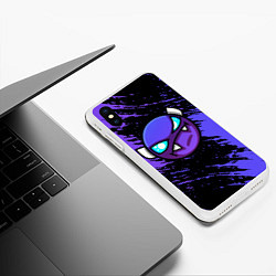 Чехол iPhone XS Max матовый Geometry Dash, цвет: 3D-белый — фото 2