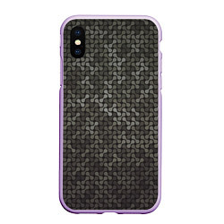 Чехол iPhone XS Max матовый Geometric textures, цвет: 3D-сиреневый