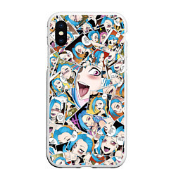 Чехол iPhone XS Max матовый Jinx Ahegao, цвет: 3D-белый