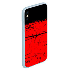 Чехол iPhone XS Max матовый КРАСНЫЙ ГРАНЖ RED GRUNGE, цвет: 3D-голубой — фото 2