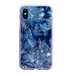 Чехол iPhone XS Max матовый Снежинки макро snowflakes macro, цвет: 3D-сиреневый